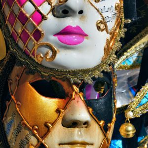 Male and Female Venetian Theater Masks in Venice, Italy - Encircle Photos