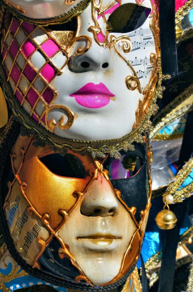 Male and Female Venetian Theater Masks in Venice, Italy - Encircle Photos