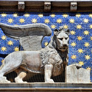 St. Mark’s Clock Tower Winged Lion in Venice, Italy - Encircle Photos