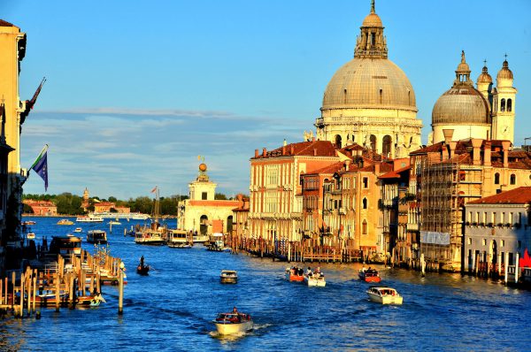 Sunset on Santa Maria della Salute and Grand Canal in Venice, Italy - Encircle Photos