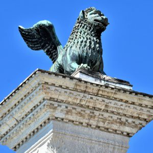 Winged Lion on Column of Justice in Venice, Italy - Encircle Photos