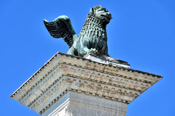 Winged Lion on Column of Justice in Venice, Italy - Encircle Photos