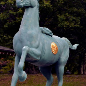 Shimme Horse at Hiroshima Gokoku Shrine in Hiroshima, Japan - Encircle Photos