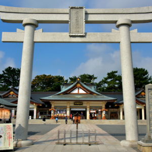 Torii at Hiroshima Gokoku Shrine in Hiroshima, Japan - Encircle Photos