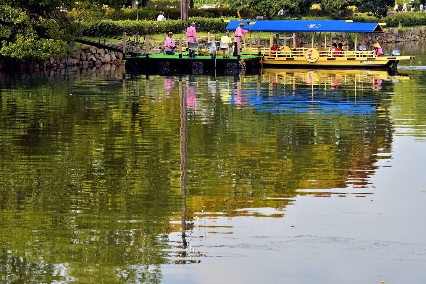 Sightseeing Sampan on Moat at Hiroshima Castle in Hiroshima, Japan - Encircle Photos