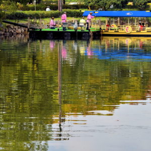 Sightseeing Sampan on Moat at Hiroshima Castle in Hiroshima, Japan - Encircle Photos