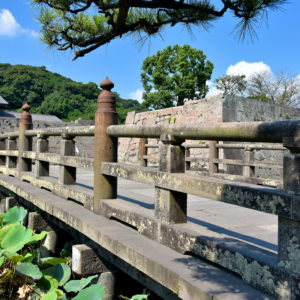 Footbridge to Tsurumaru Castle Ruins in Kagoshima, Japan - Encircle Photos