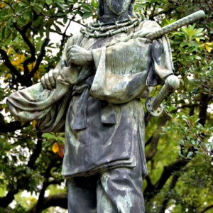 God of War Statue at Hama-rikyu Gardens in Tokyo, Japan - Encircle Photos