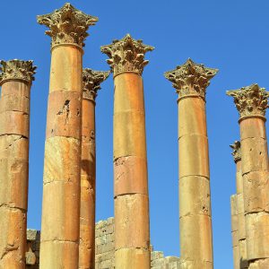 Artemis Temple Columns in Ancient Jerash, Jordan - Encircle Photos