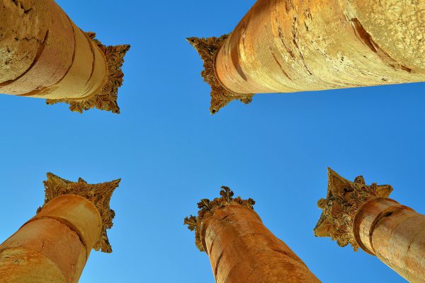 Whispering Columns at Artemis Temple in Ancient Jerash, Jordan - Encircle Photos