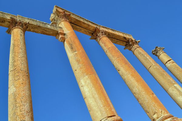 Cardo Columns and Architrave in Ancient Jerash, Jordan - Encircle Photos