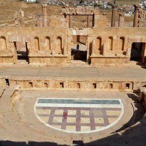 Wide View of North Theater in Ancient Jerash, Jordan - Encircle Photos