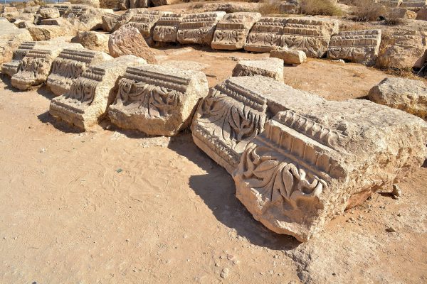 Ornamental Carved Stones in Ancient Jerash, Jordan - Encircle Photos