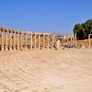 56 Columns of Oval Forum in Ancient Jerash, Jordan - Encircle Photos
