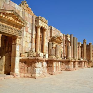 South Theater Stage Doors in Ancient Jerash, Jordan - Encircle Photos