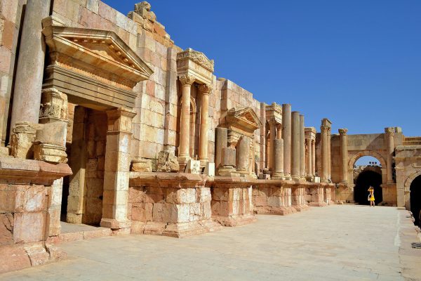 South Theater Stage Doors in Ancient Jerash, Jordan - Encircle Photos