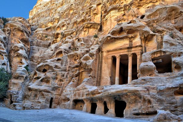 Triclinium Facade at Little Petra in Jordan - Encircle Photos