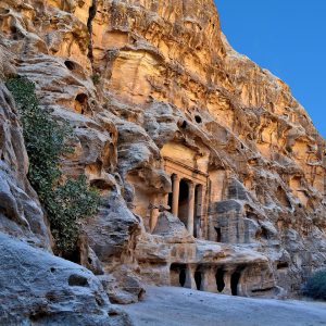 Triclinium in First Courtyard at Little Petra in Jordan - Encircle Photos