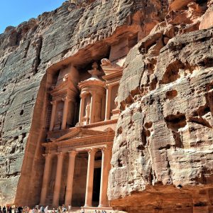 The Treasury Carved into a Cliff in Petra, Jordan - Encircle Photos