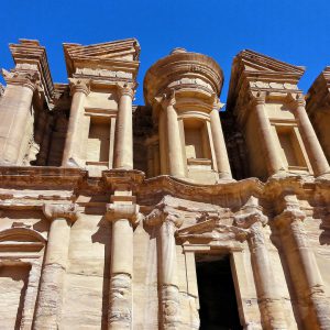 Close Up of Monastery Façade in Petra, Jordan - Encircle Photos