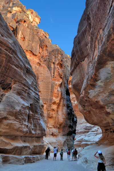 High Canyon Walls of The Siq in Petra, Jordan - Encircle Photos