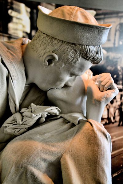 Sailor Kissing Nurse on V-J Day in Times Square in Eisenhower Library in Abilene, Kansas - Encircle Photos