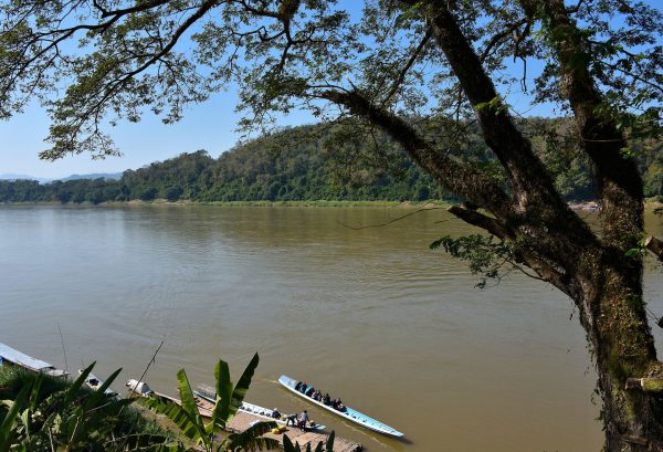 Flat-bottomed Boats on Mekong River in Luang Prabang, Laos - Encircle Photos