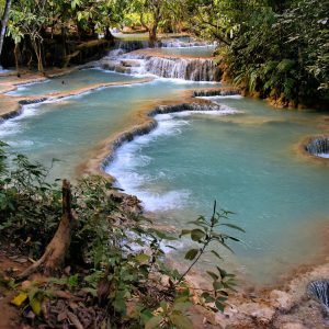 Downstream Falls and Pools at Kuang Si Falls near Luang Prabang, Laos - Encircle Photos