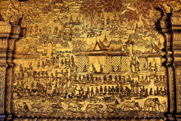 Golden Bas Relief at Wat Mai in Luang Prabang, Laos - Encircle Photos