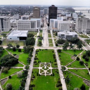 Downtown from Louisiana State Capitol Observation Tower in Baton Rouge, Louisiana - Encircle Photos