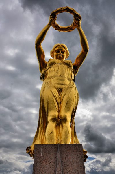 Monument of Remembrance Gilded Woman in Luxembourg City, Luxembourg - Encircle Photos