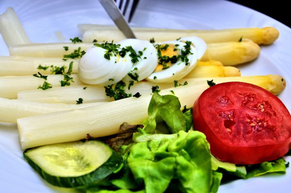 White Asparagus on Plate in Luxembourg City, Luxembourg - Encircle Photos