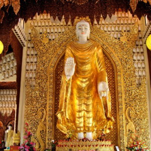 Buddha Statue at Dhammikarama Burmese Temple in Pulau Tikus, Malaysia - Encircle Photos