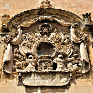 Auberge d’Italie Ornate Sculpture in Valletta, Malta - Encircle Photos