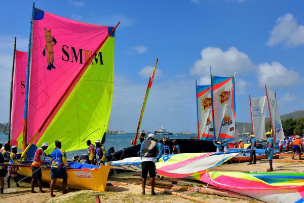 Launching Yole Sailboats for Regatta in Le Marin, Martinique - Encircle Photos