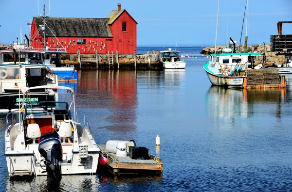 Bradley Wharf and Lobster Boats in Inner Harbor of Rockport, Massachusetts - Encircle Photos
