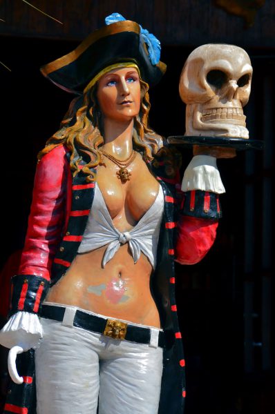 Pirate Girl Holding Skull in Cabo San Lucas, Mexico - Encircle Photos