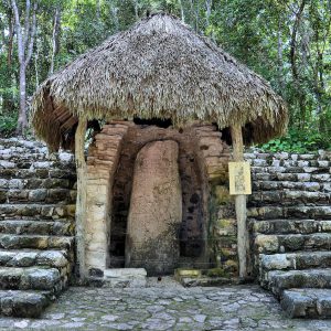 Mayan Language and Stela 4 at Mayan Ruins in Coba, Mexico - Encircle Photos