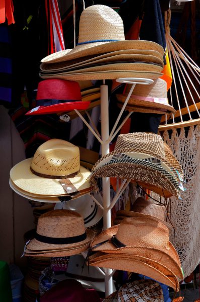 Straw Hats Display in Playa del Carmen, Mexico - Encircle Photos
