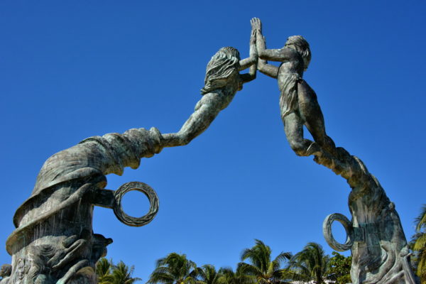 Portal Maya Sculpture in Playa del Carmen, Mexico - Encircle Photos