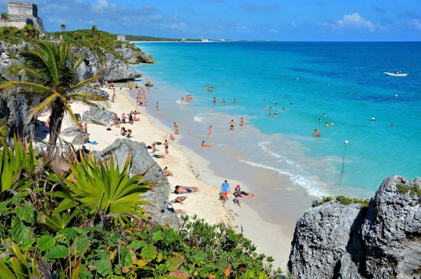 Caribbean Sea Beach at Mayan Ruins in Tulum, Mexico - Encircle Photos