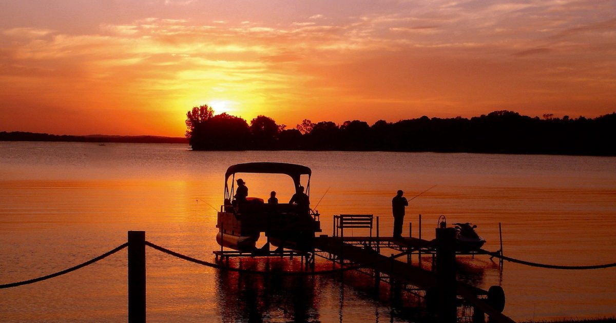 Fishing on Pontoon at Sunset in Annandale, Minnesota Encircle Photos