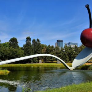 Spoonbridge and Cherry Sculpture by Claes Oldenburg in Minneapolis, Minnesota - Encircle Photos