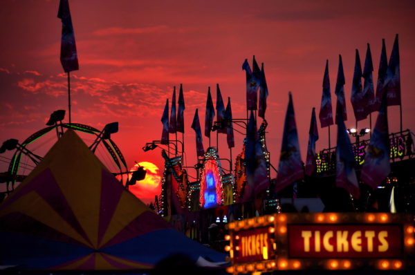 Sunset over the Midway at the Minnesota State Fair in St. Paul, Minnesota - Encircle Photos