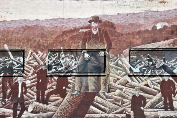 1884 Upper St. Croix River Log Jam Mural in Stillwater, Minnesota - Encircle Photos