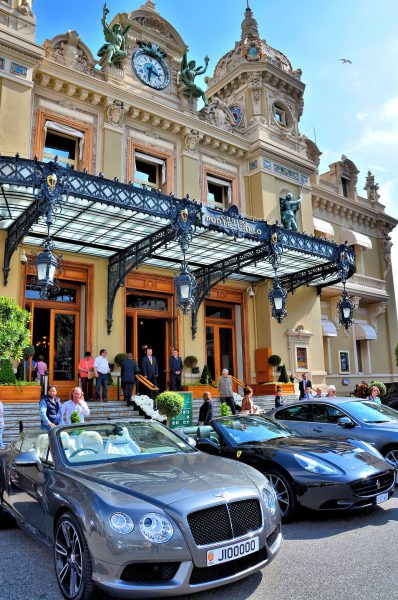 Bentley and Ferrari Parked at Casino in Monte Carlo, Monaco - Encircle Photos