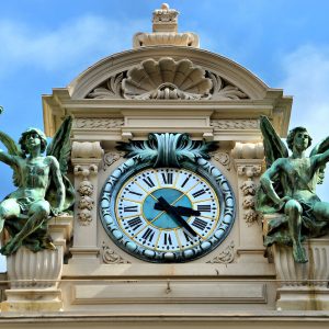 Casino Pediment, Statues and Clock in Monte Carlo, Monaco - Encircle Photos