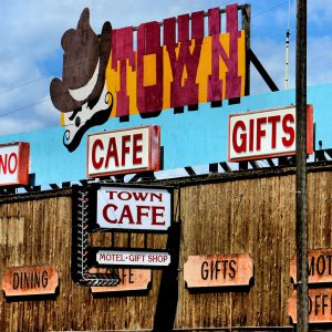 Town Cafe Marquee in Gardiner, Montana - Encircle Photos