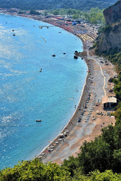 Elevated View of Jazz Beach near Budva, Montenegro - Encircle Photos
