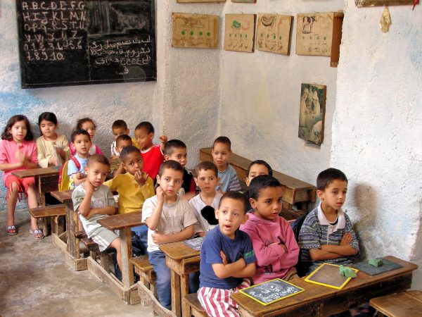 Grade School Children in Class in Fes el Bali at Fez, Morocco - Encircle Photos